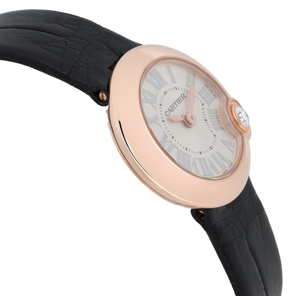 View Of Opposite Crown Facing Side Of Cartier WGBL0002 Rose Gold Watch Pre Owned Condition