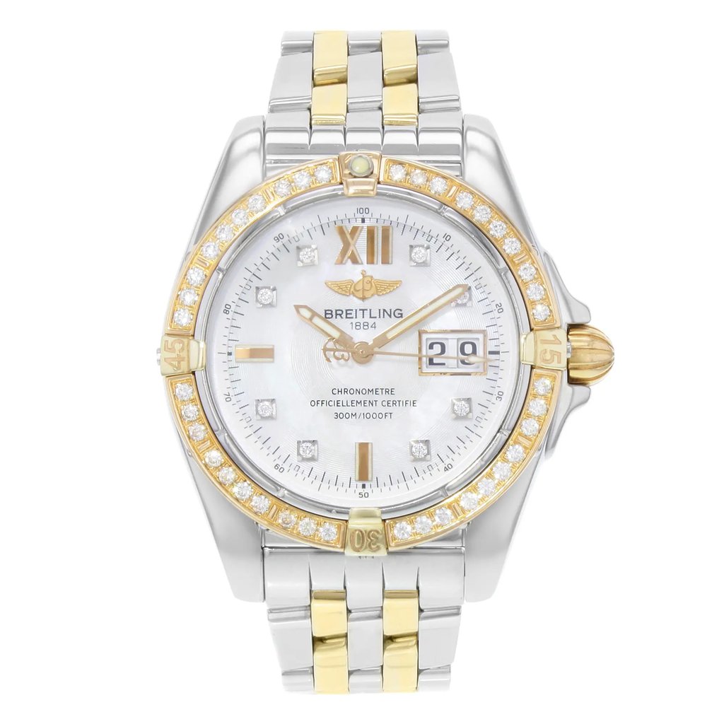 Front Full View Of Breitling C49350 Stainless Steel Watch Pre Owned Condition {Product Condition}