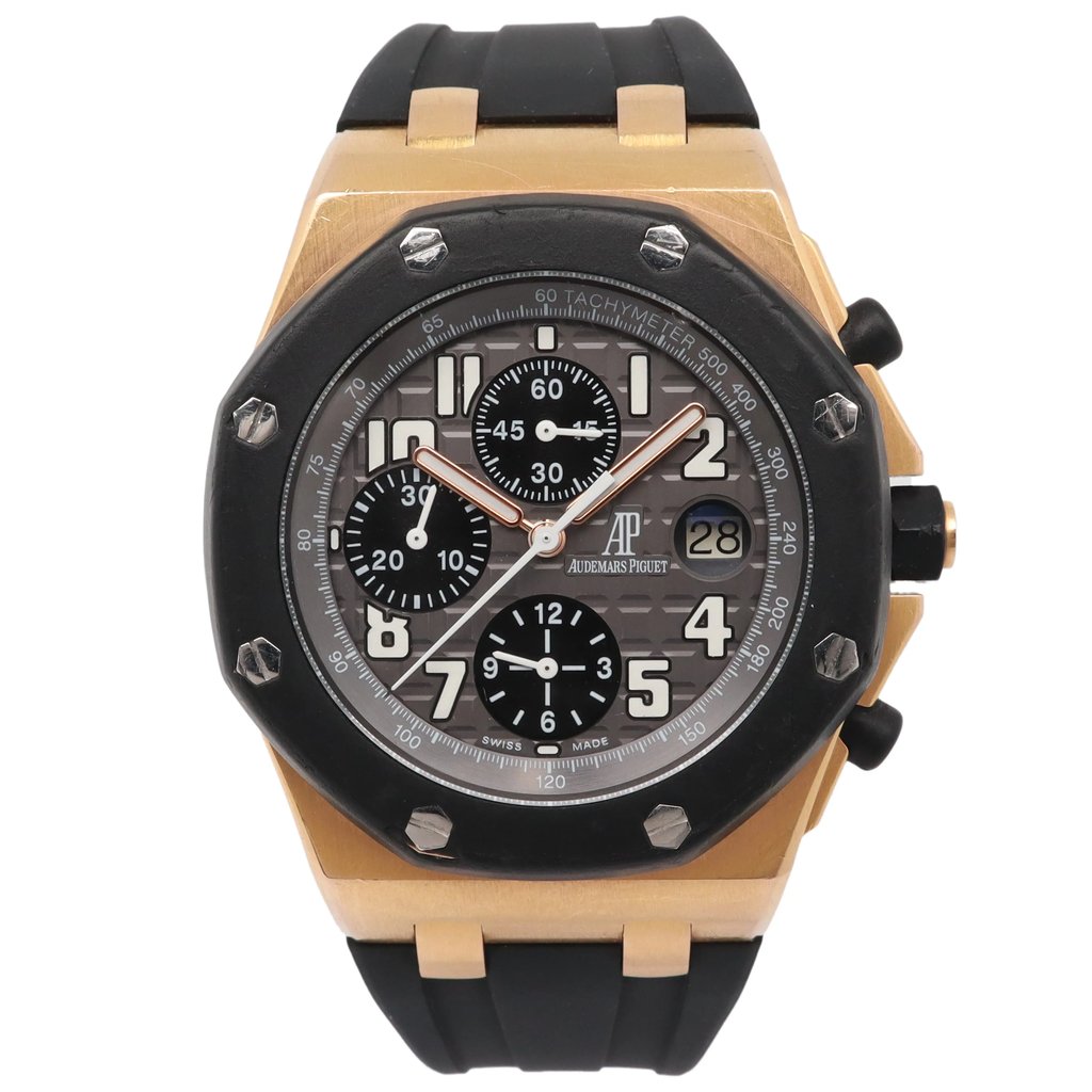 Front Full View Of Audemars Piguet 25940OK.OO.D002CA.01.A Rose Gold Watch Pre Owned Condition {Product Condition}