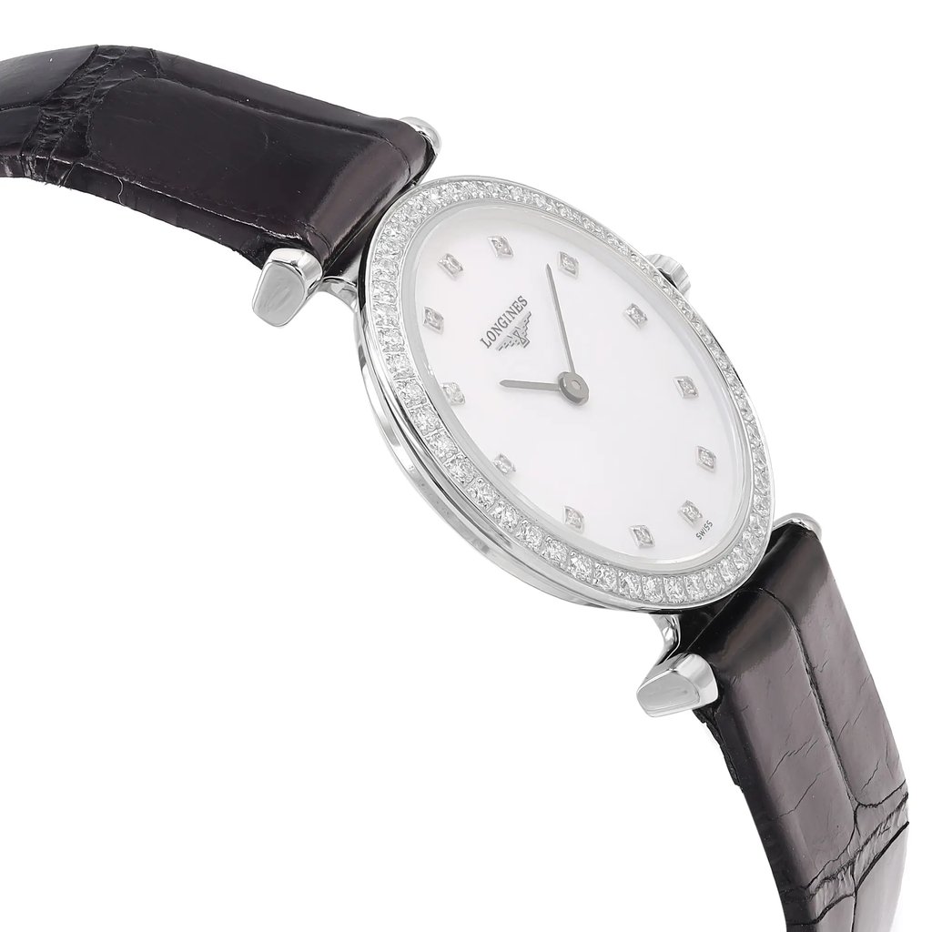 View Of Opposite Crown Facing Side Of Longines L4.241.0.80.2 Stainless Steel Watch Display Model Condition