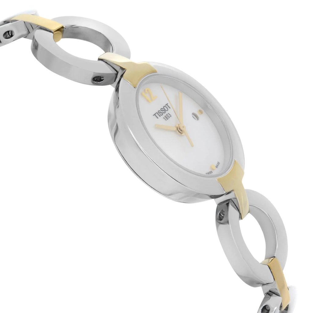 View Of Opposite Crown Facing Side Of Tissot T084.210.22.117.00 Stainless Steel Watch Display Model Condition