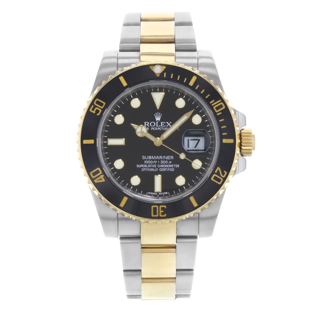 Front Full View Of Rolex 116613 Stainless Steel Watch Pre Owned Condition {Product Condition}