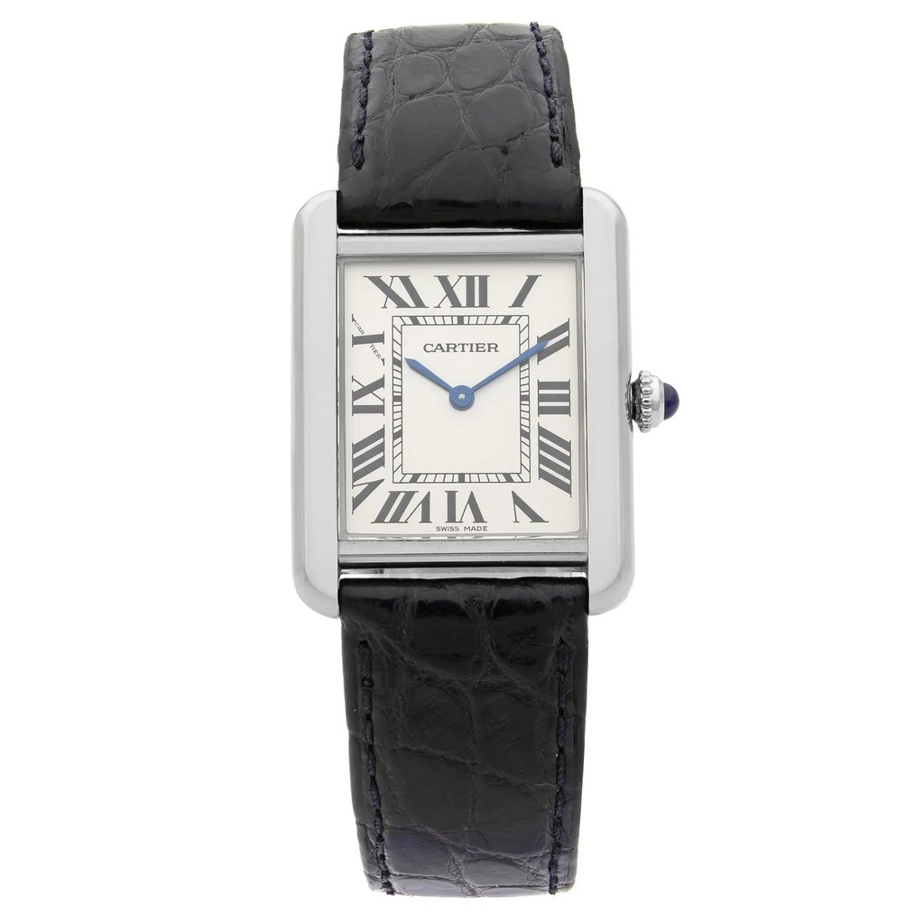 Front Full View Of Cartier W5200005 Stainless Steel Watch Pre Owned Condition {Product Condition}