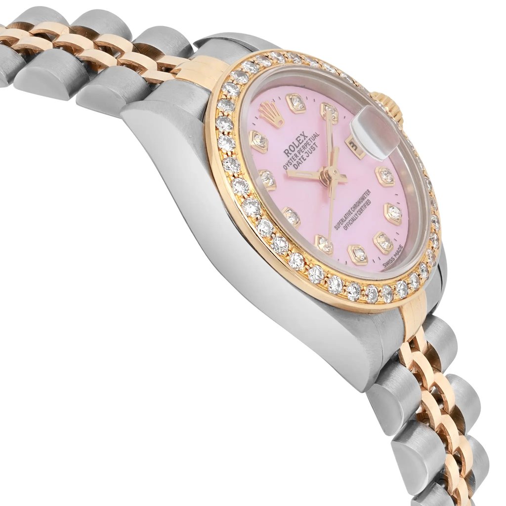 View Of Opposite Crown Facing Side Of Rolex 69173 Stainless Steel Watch Pre Owned Condition