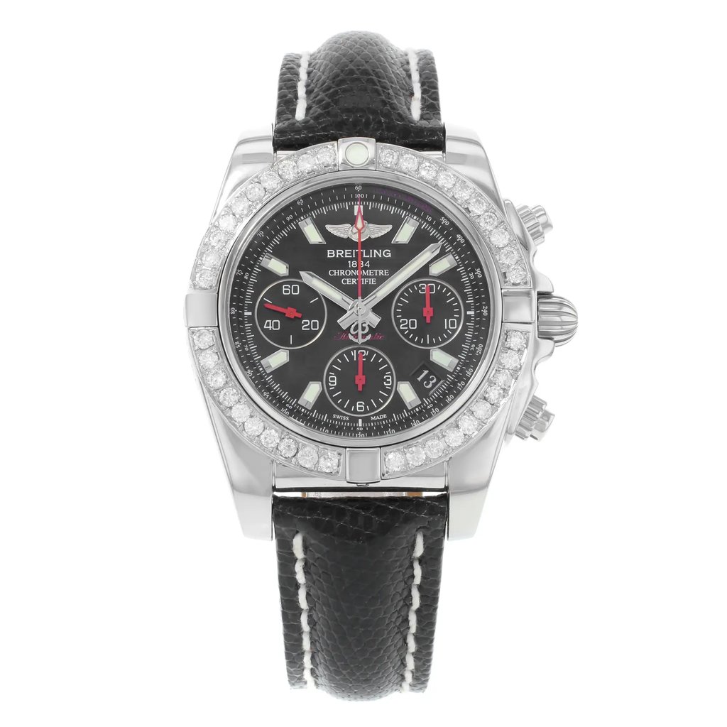 Front Full View Of Breitling AB014112/BB47 Stainless Steel Watch Pre Owned Condition {Product Condition}