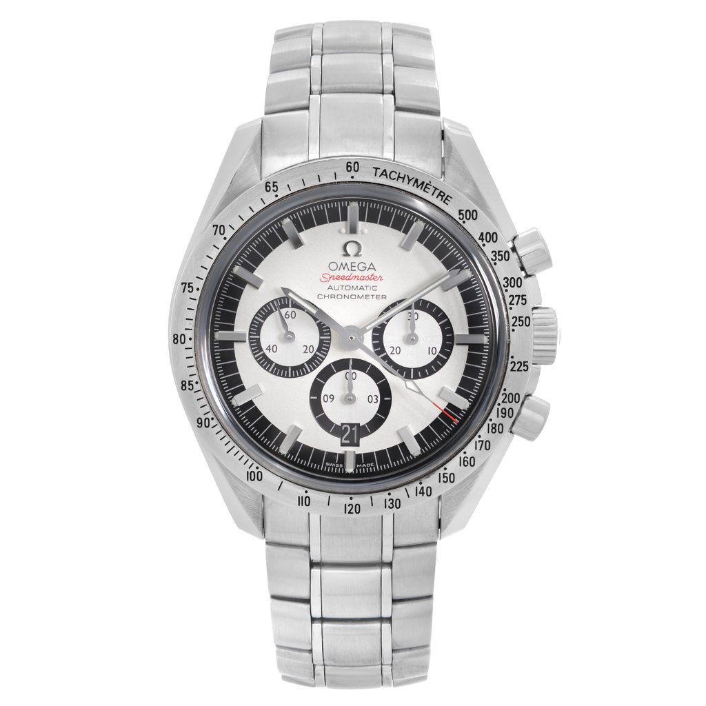 Front Full View Of OMEGA 3506.31.00 Stainless Steel Watch Pre Owned Condition Excellent
