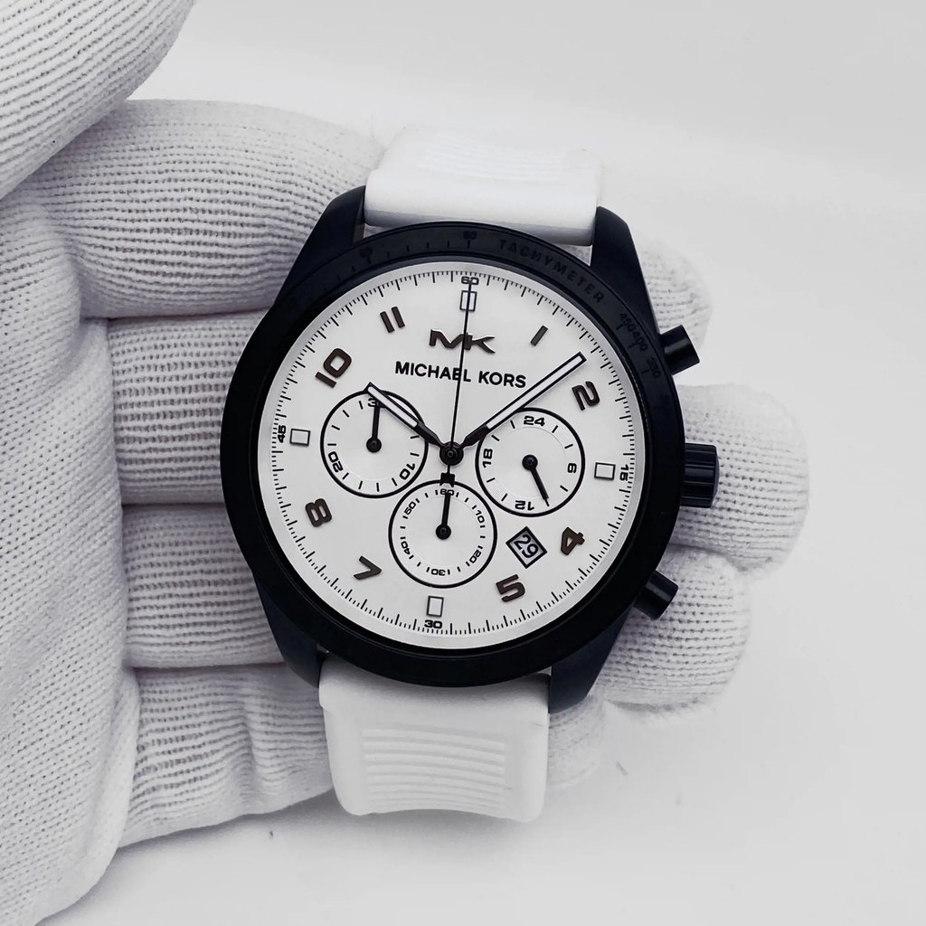 Front Full View Of Michael Kors MK8685 Stainless Steel Watch New With Defects Condition {Product Condition}