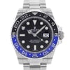 Up Close Front Facing Picture Of Rolex 116710BLNR Stainless Steel Watch Display Model Condition