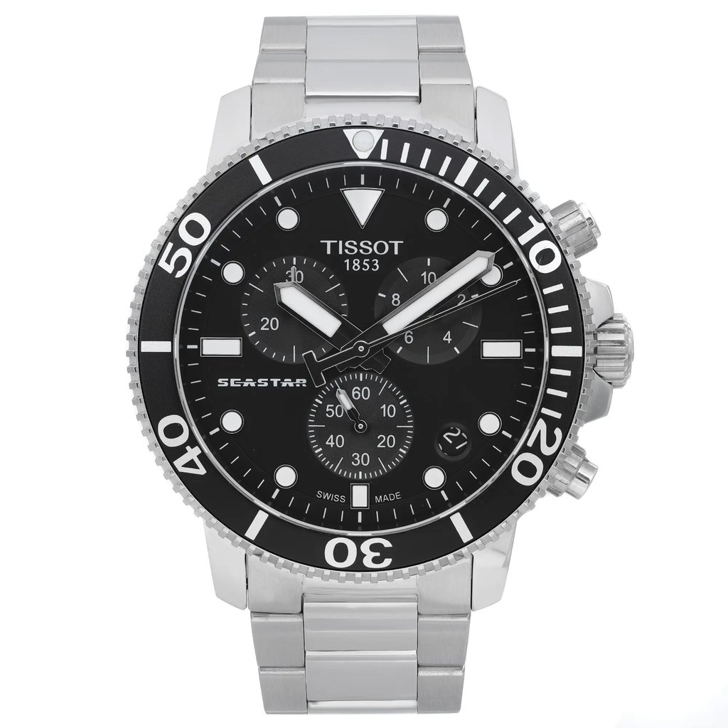 Front Full View Of Tissot T1204171105100 Stainless Steel Watch New With Defects Condition Excellent