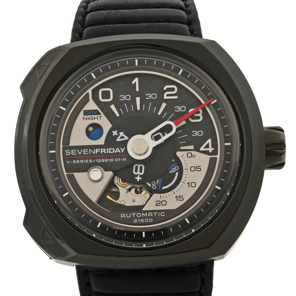 Up Close Front Facing Picture Of SEVENFRIDAY V3/01 Stainless Steel Watch Unworn Condition