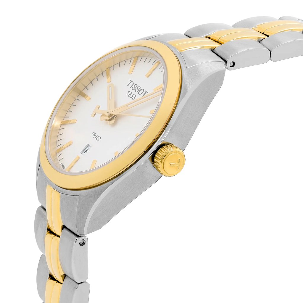 View Of Crown Facing Side Of Tissot T101.210.22.031.00 Stainless Steel Watch Pre Owned Condition