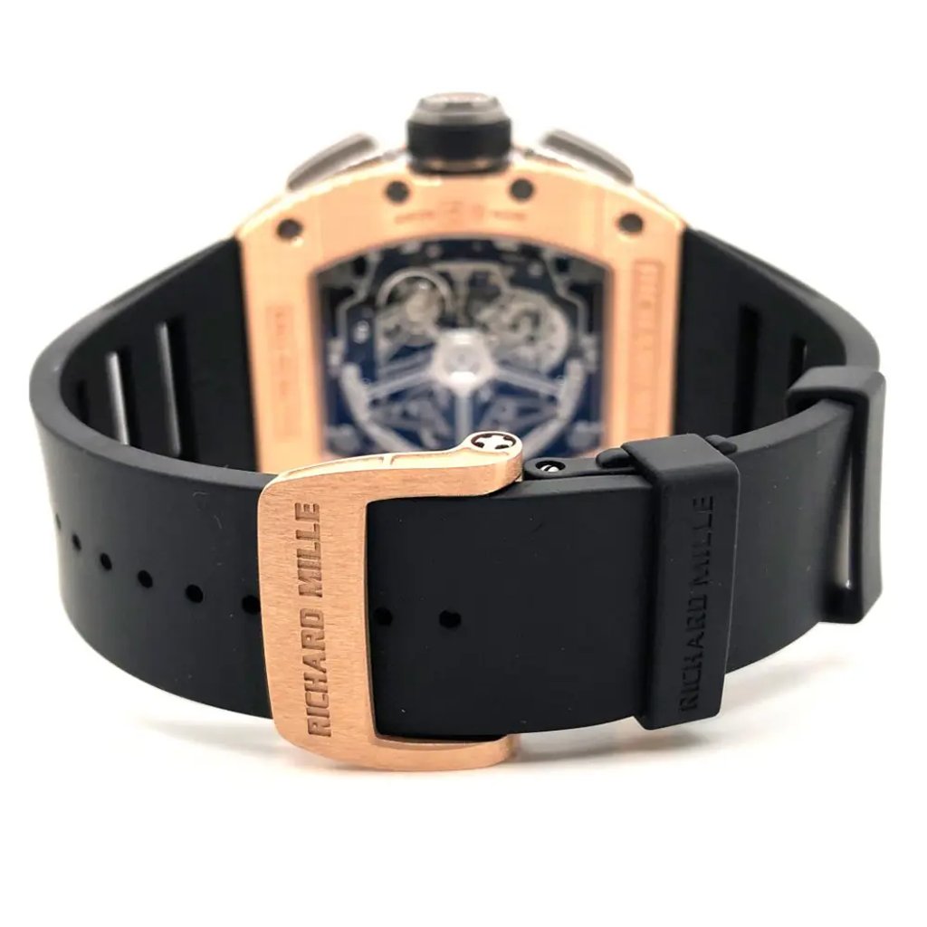 Back View Of {Caseback} Back Case And Closed Rubber Band Of Richard Mille RM 11-02 Watch Pre Owned Condition