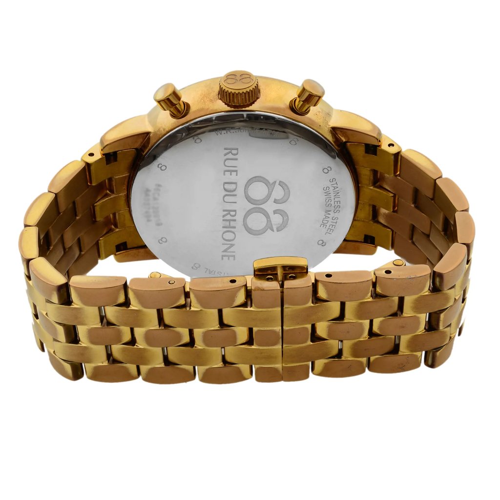 Back View Of Snap Back Case And Closed Stainless Steel Band Of 88 Rue Du 86CA120019 Watch Pre Owned Condition