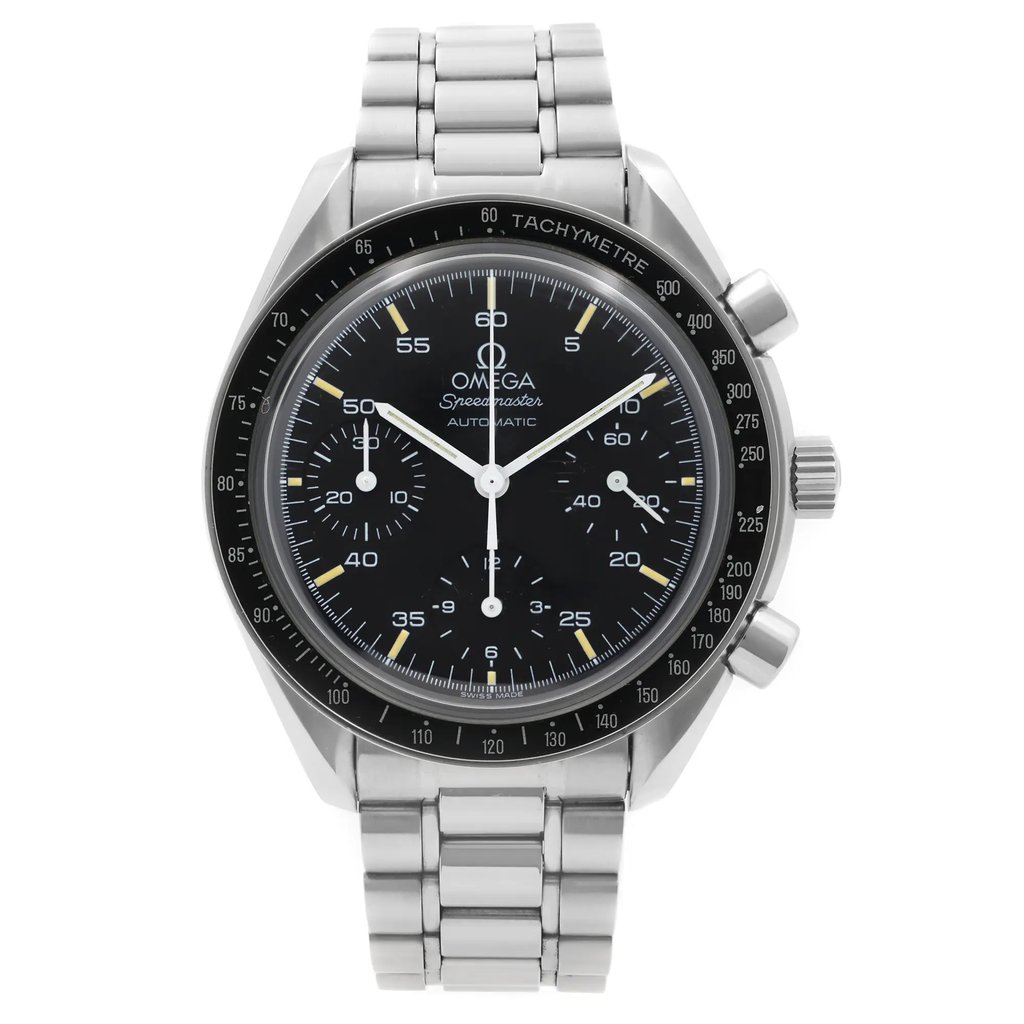 Front Full View Of OMEGA 3510.50.00 Stainless Steel Watch Pre Owned Condition {Product Condition}
