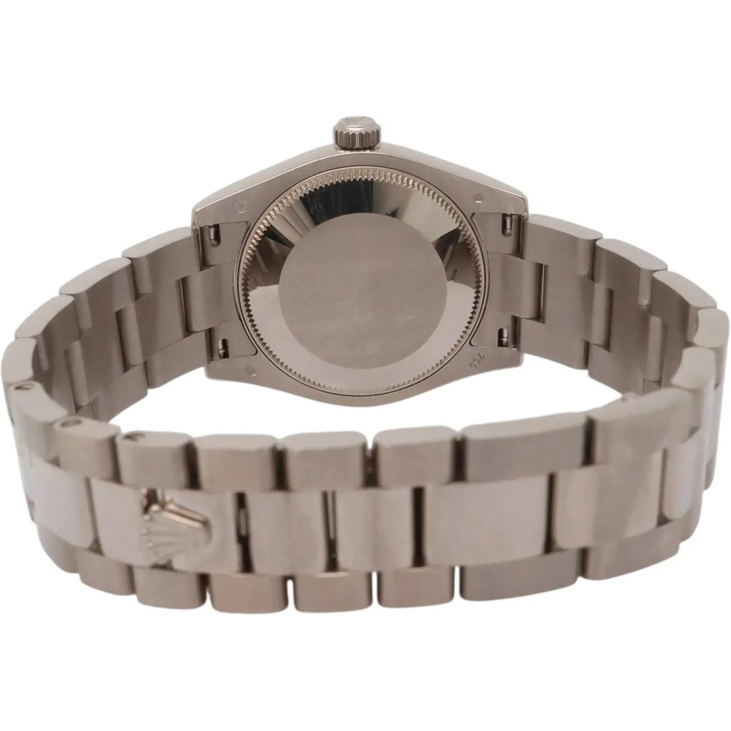 Back View Of Solid Back Case And Closed White Gold Band Of Rolex 178279 Watch Pre Owned Condition