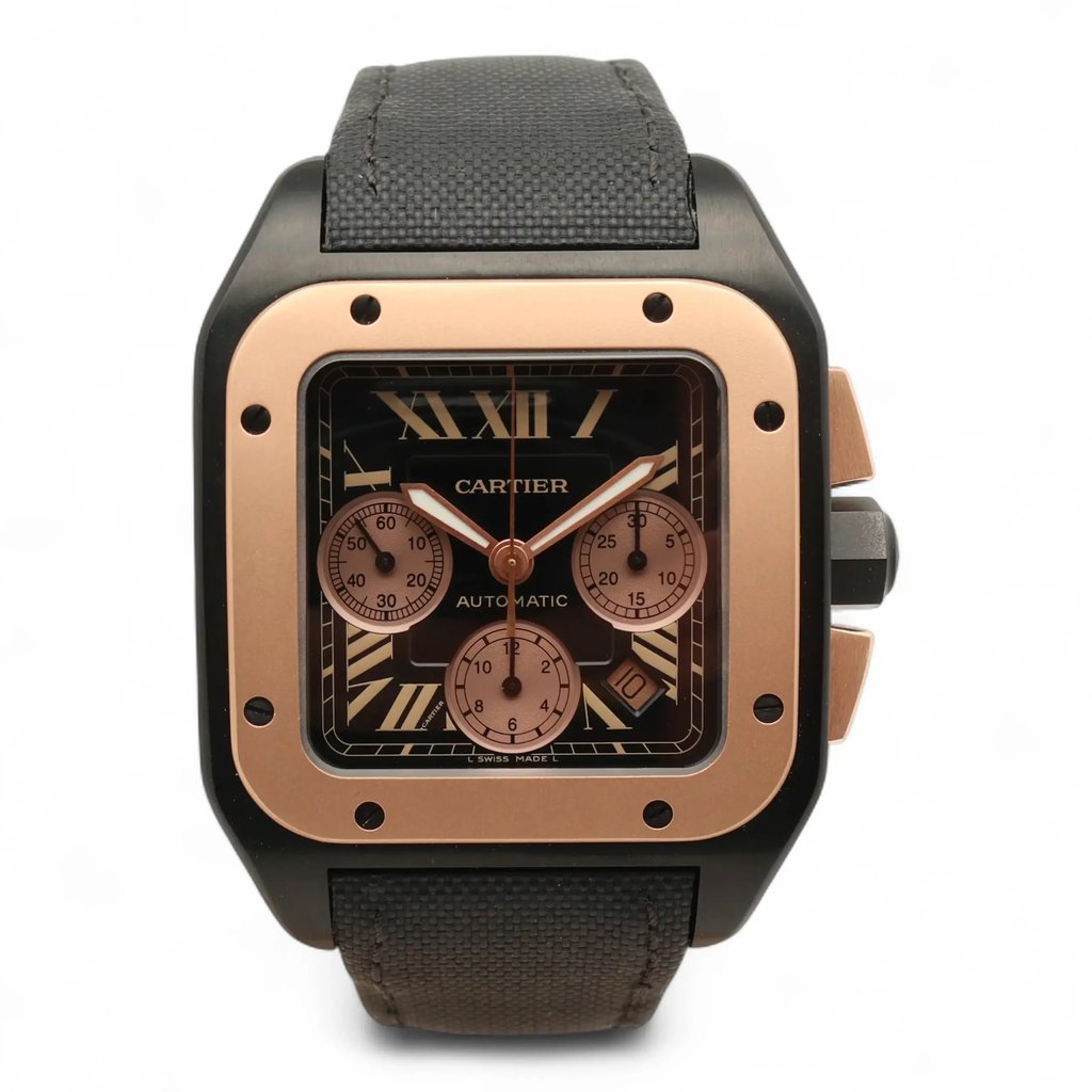 Front Full View Of Cartier W2020004 Titanium Watch Pre Owned Condition Excellent