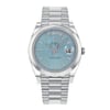 Front Full View Of Rolex 228206IBLSP Platinum Watch Pre Owned Condition {Product Condition}