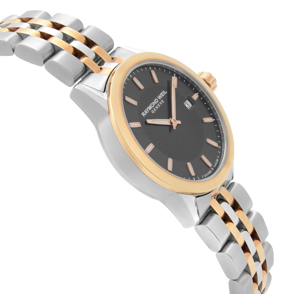 View Of Opposite Crown Facing Side Of RAYMOND WEIL 5629-SP5-20021 Stainless Steel Watch Display Model Condition