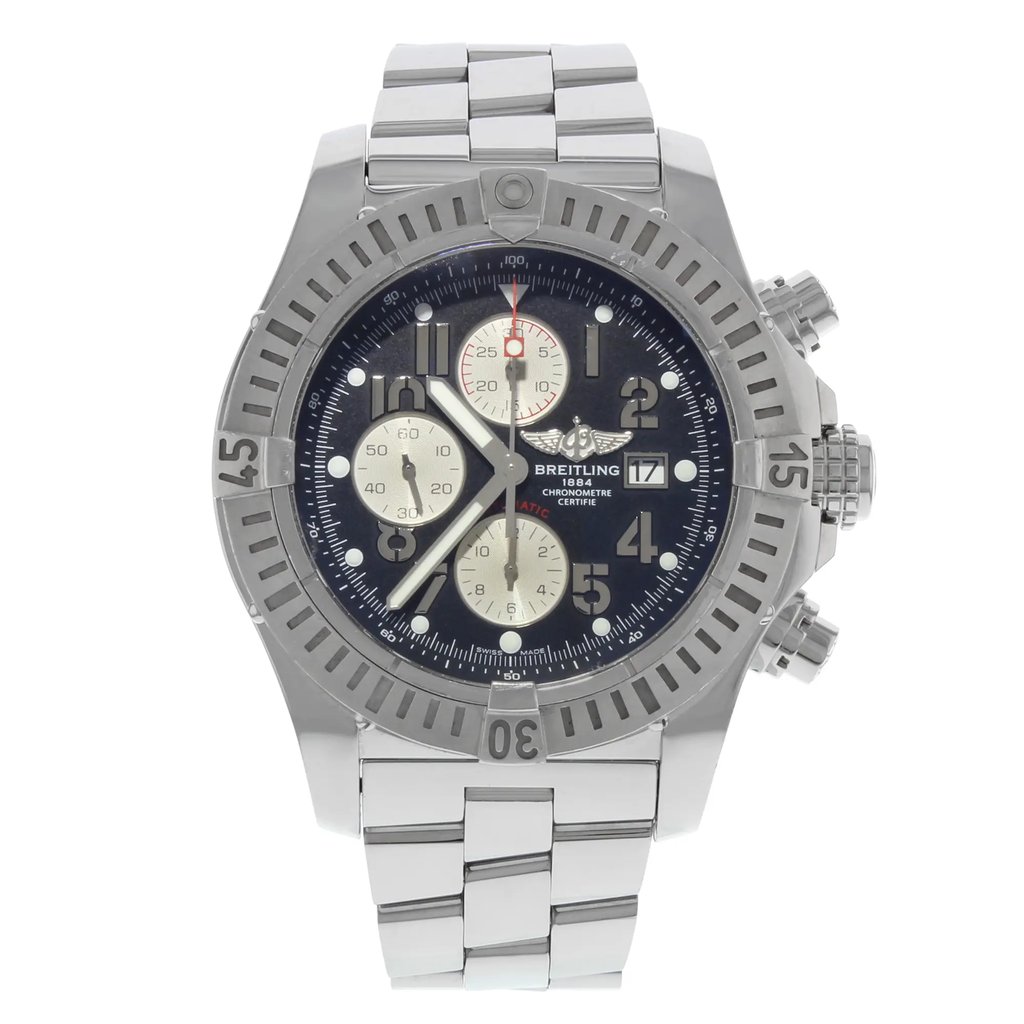 Front Full View Of Breitling A1337011/B973-135A Stainless Steel Watch Pre Owned Condition {Product Condition}