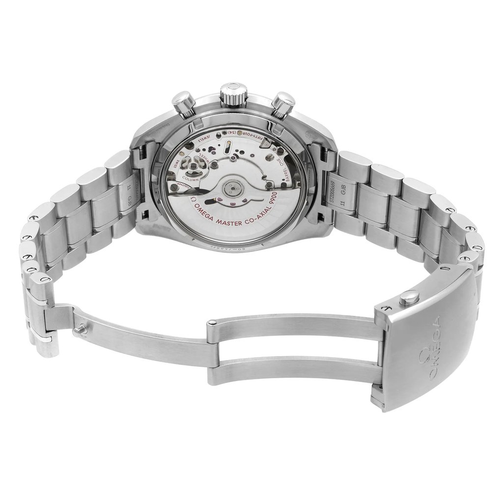 Back View Of Exhibition Back Case And Open Stainless Steel Band Of OMEGA 329.30.44.51.04.001 Watch Display Model Condition
