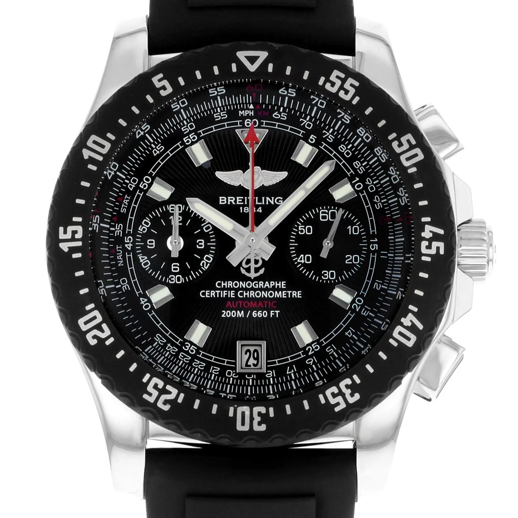 Up Close Front Facing Picture Of Breitling A2736423/B823-134S Stainless Steel Watch Pre Owned Condition