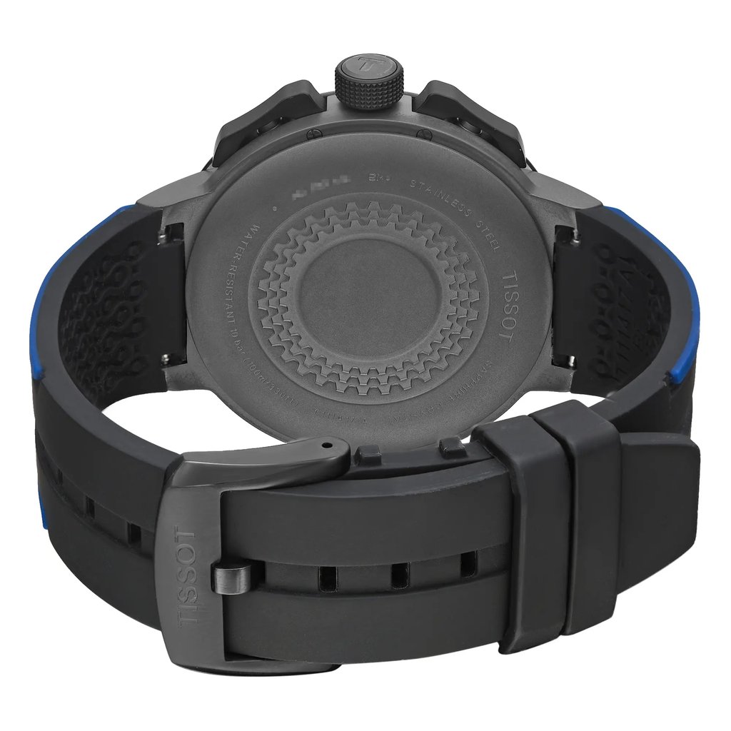 Back View Of Solid Back Case And Closed Rubber Band Of Tissot T111.417.37.441.06 Watch Display Model Condition