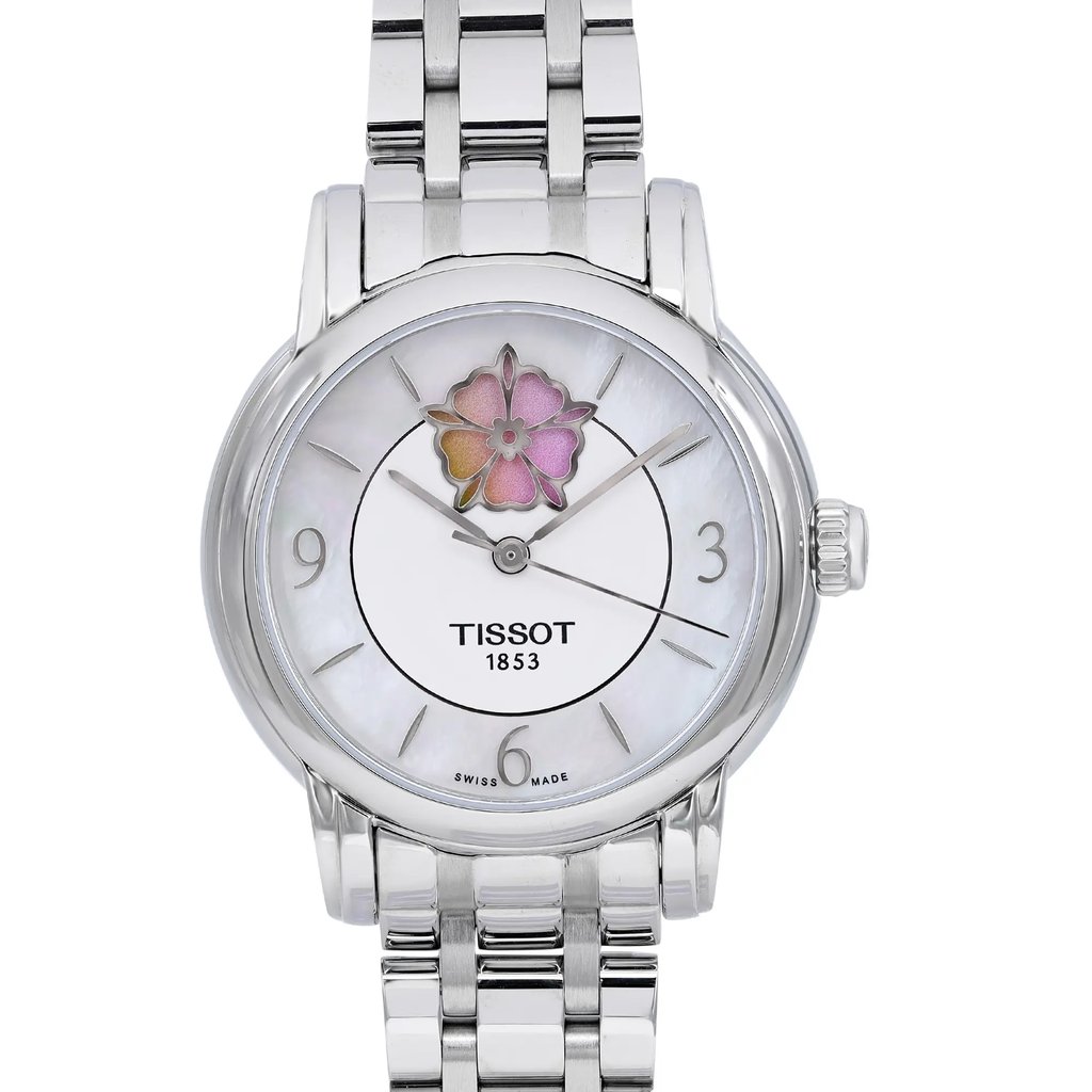 Up Close Front Facing Picture Of Tissot T0502071111705 Stainless Steel Watch Display Model Condition