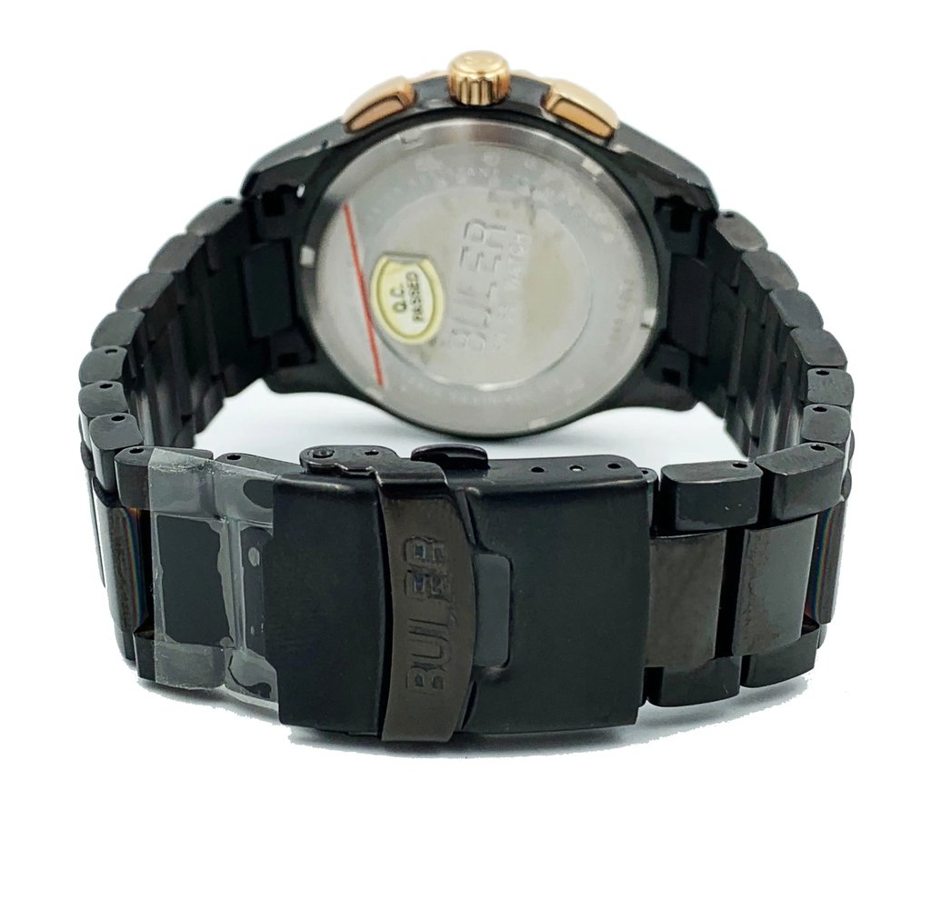 Back View Of Solid Back Case And Closed {Band Material} Band Of Buler 37141 Watch Display Model Condition