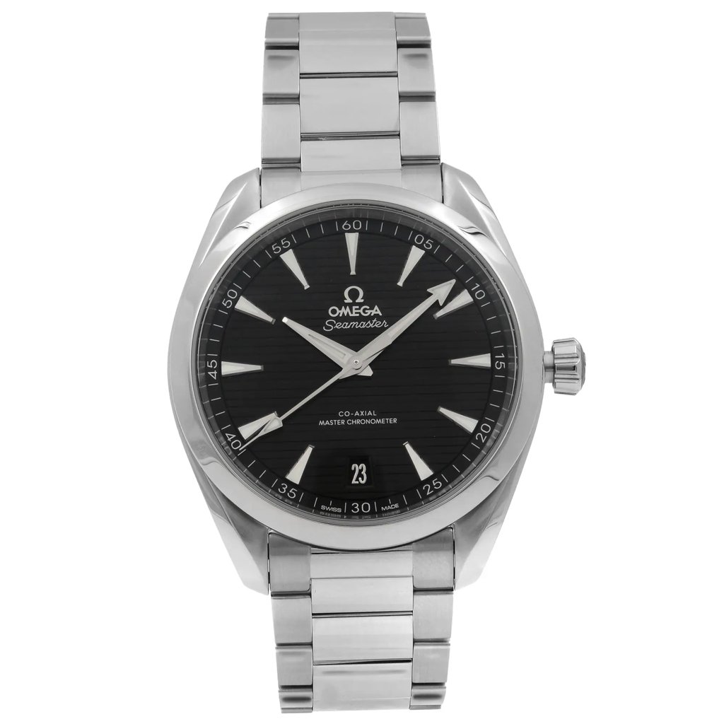 Front Full View Of OMEGA 220.10.41.21.01.001 Stainless Steel Watch Display Model Condition {Product Condition}