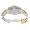 Back View Of Screwback Back Case And Open Stainless and Solid Gold Band Of Rolex 116203 SSJ Watch Display Model Condition