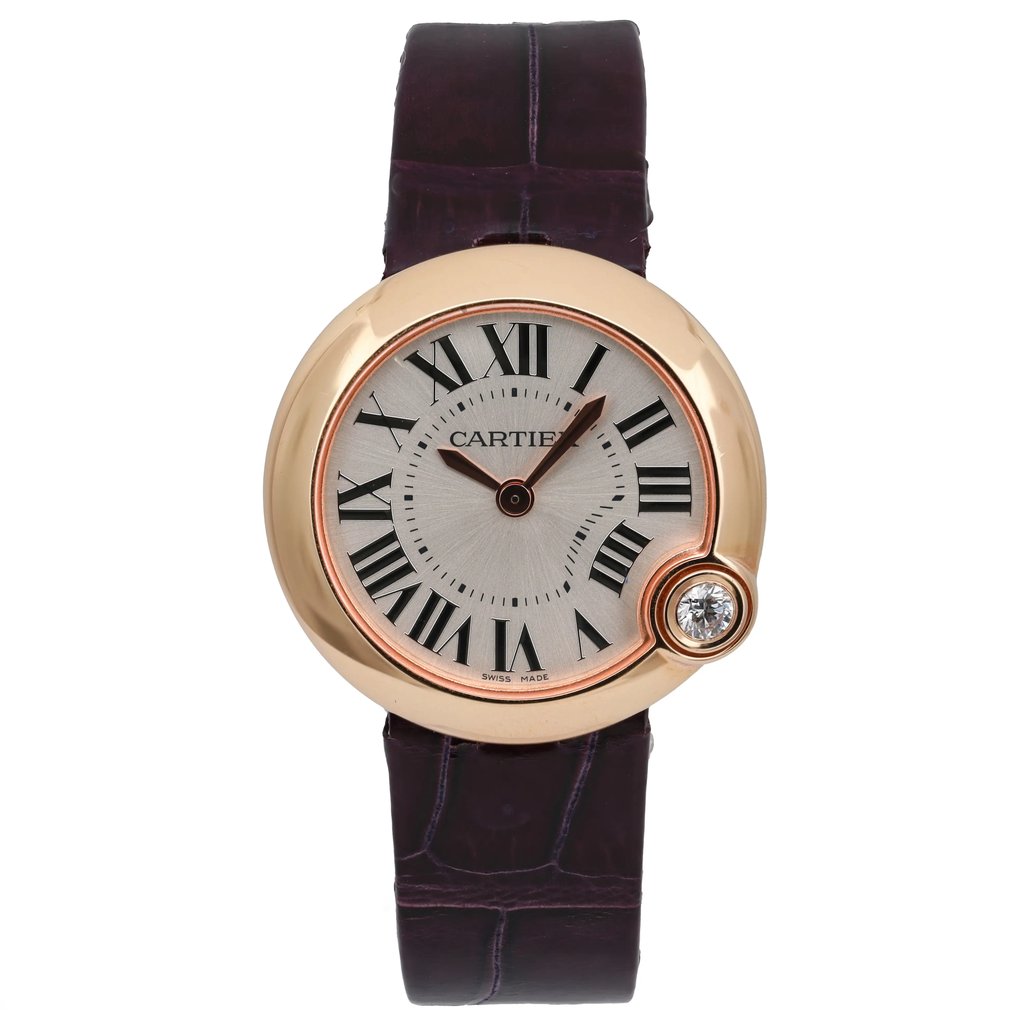 Front Full View Of Cartier WGBL0005 Rose Gold Watch Pre Owned Condition Excellent