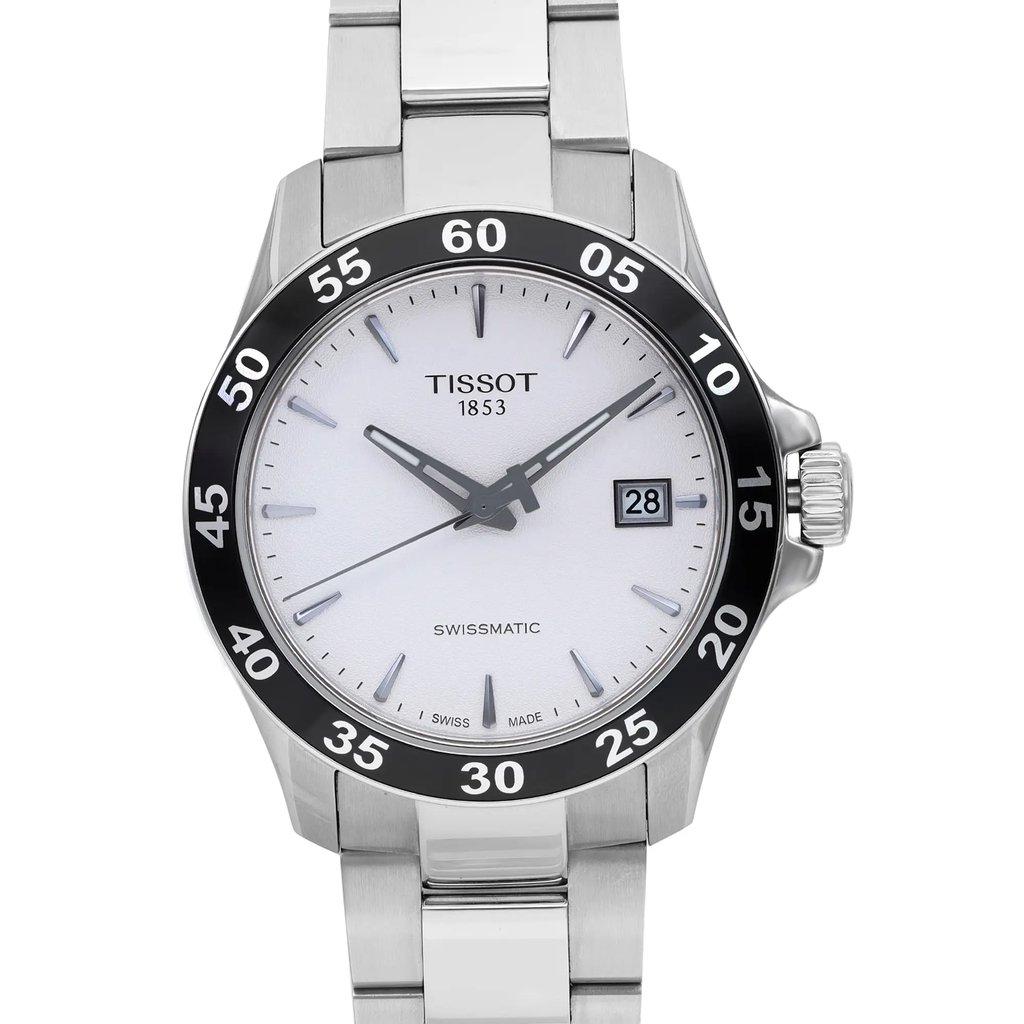 Up Close Front Facing Picture Of Tissot T106.407.11.031.00 Stainless Steel Watch New With Defects Condition
