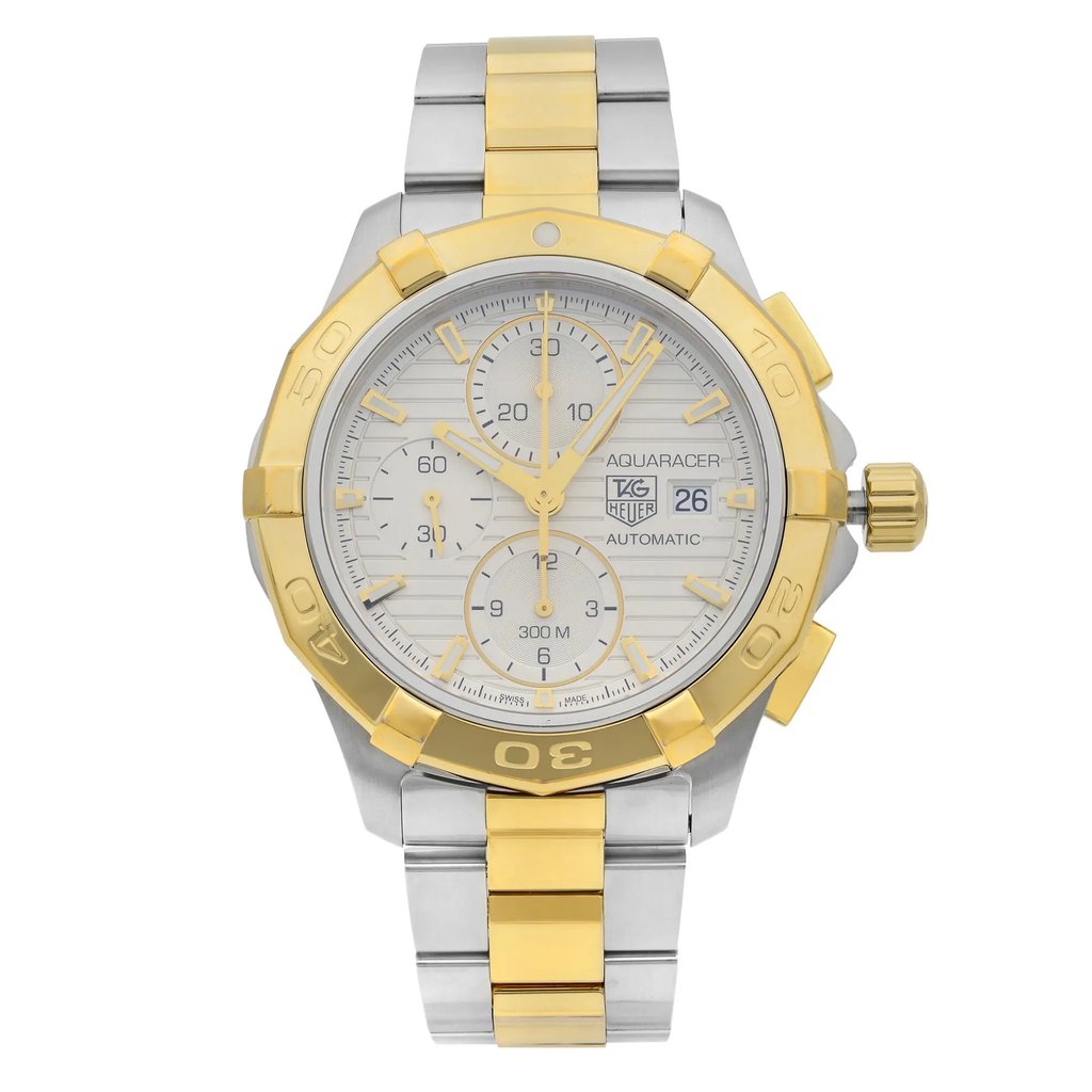 Front Full View Of TAG Heuer CAP2120.BB0834 Stainless Steel Watch Pre Owned Condition {Product Condition}