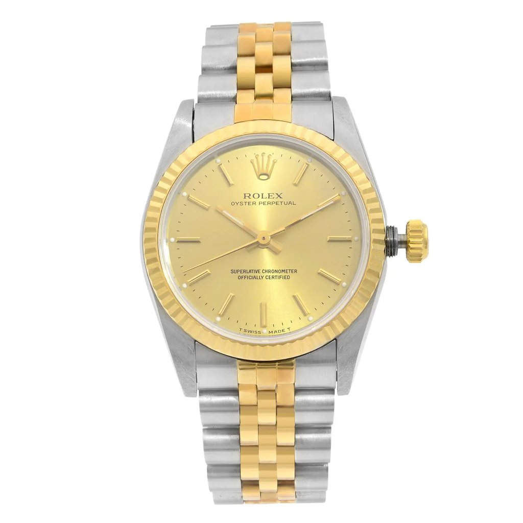 Front Full View Of Rolex 67513 Stainless Steel Watch Pre Owned Condition {Product Condition}