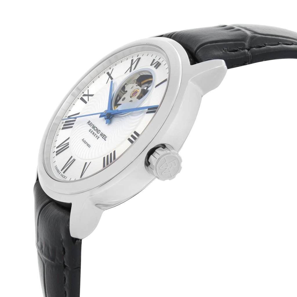 View Of Crown Facing Side Of RAYMOND WEIL 2227-STC-00659 Stainless Steel Watch New With Defects Condition