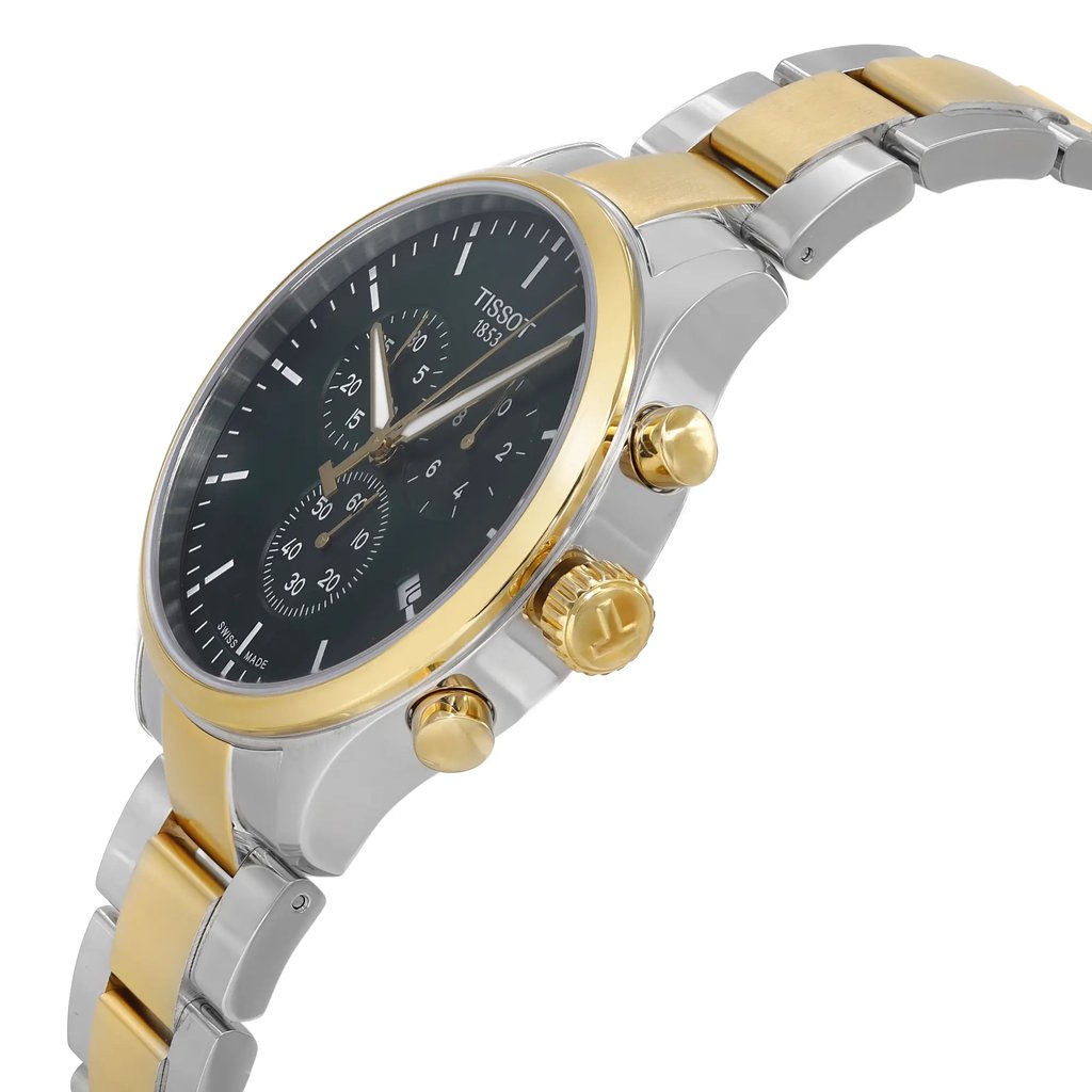 View Of Crown Facing Side Of Tissot T116.617.22.091.00 Stainless Steel Watch Display Model Condition
