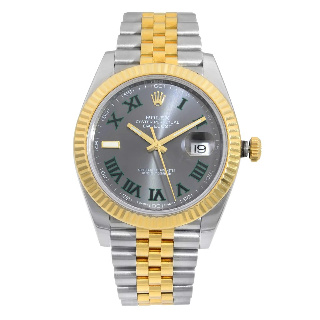 Front Full View Of Rolex 126333GYRJ Stainless Steel Watch Pre Owned Condition {Product Condition}