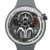 Up Close Front Facing Picture Of HYT 49907 Stainless Steel Watch Unworn Condition