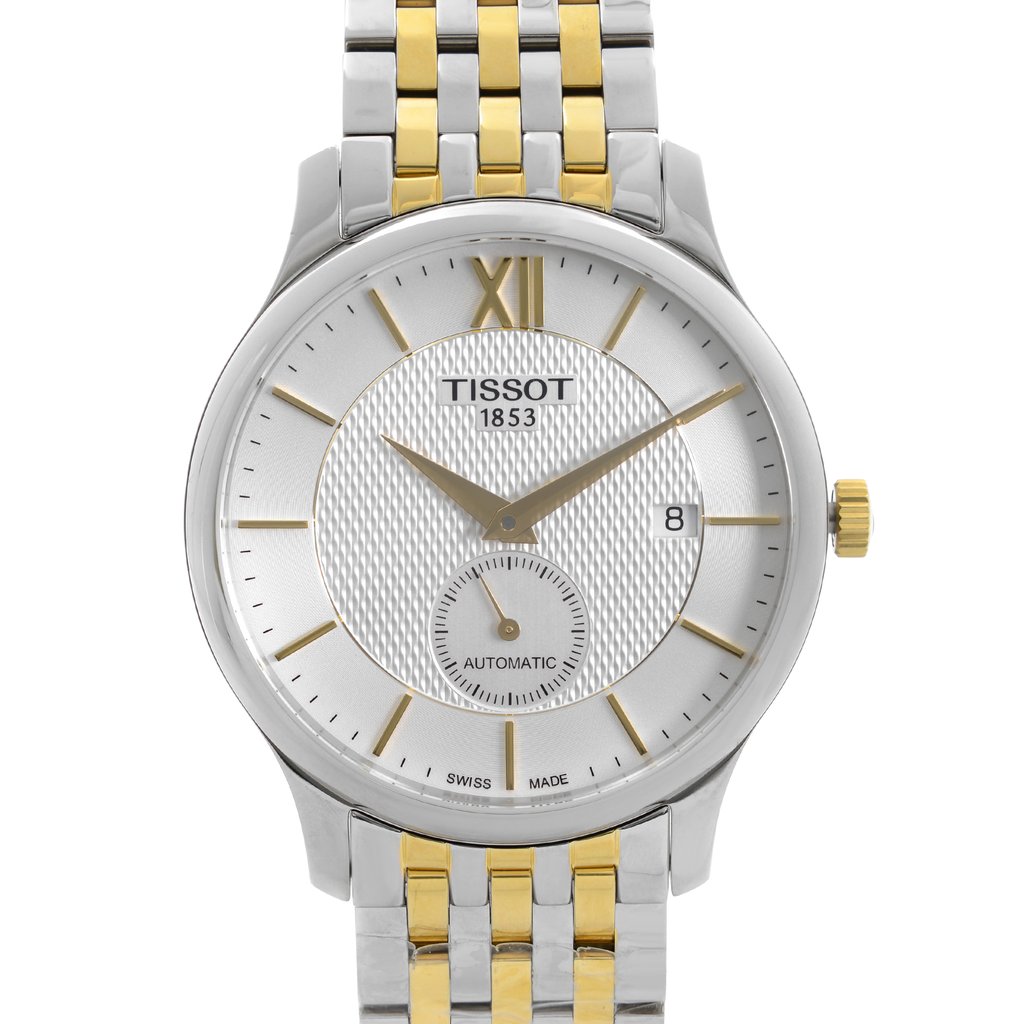 Up Close Front Facing Picture Of Tissot T063.428.22.038.00  Stainless Steel Watch Display Model Condition