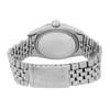 An image of a pre-owned wristwatch showcasing the back view. The watch is positioned upright with a focus on the closed clasp and the back of the watch case. The angle is straight-on, providing a clear view of the metal bracelet links and the smooth, round case back. The image is taken from a close distance, highlighting the details of the watch's design and condition.