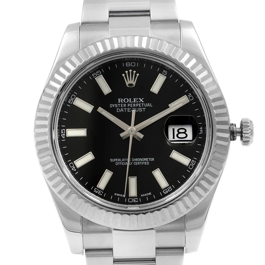 Up Close Front Facing Picture Of Rolex 116334 Stainless Steel Watch Pre Owned Condition