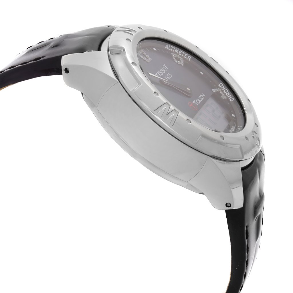 View Of Opposite Crown Facing Side Of Tissot T047.220.46.126.00 Titanium Watch Display Model Condition