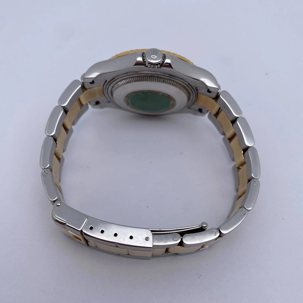 Back View Of Screwback Back Case And Closed Stainless Steel,Yellow Gold Band Of Rolex 168623 Watch Pre Owned Condition