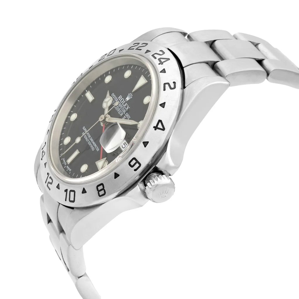 View Of Crown Facing Side Of Rolex 16570 Stainless Steel Watch Pre Owned Condition