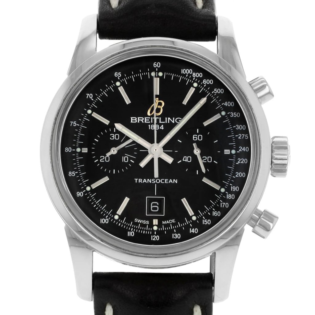 Up Close Front Facing Picture Of Breitling A4131012/BC06-428X Stainless Steel Watch Pre Owned Condition