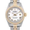 Up Close Front Facing Picture Of Rolex 69173 Stainless Steel Watch Pre Owned Condition
