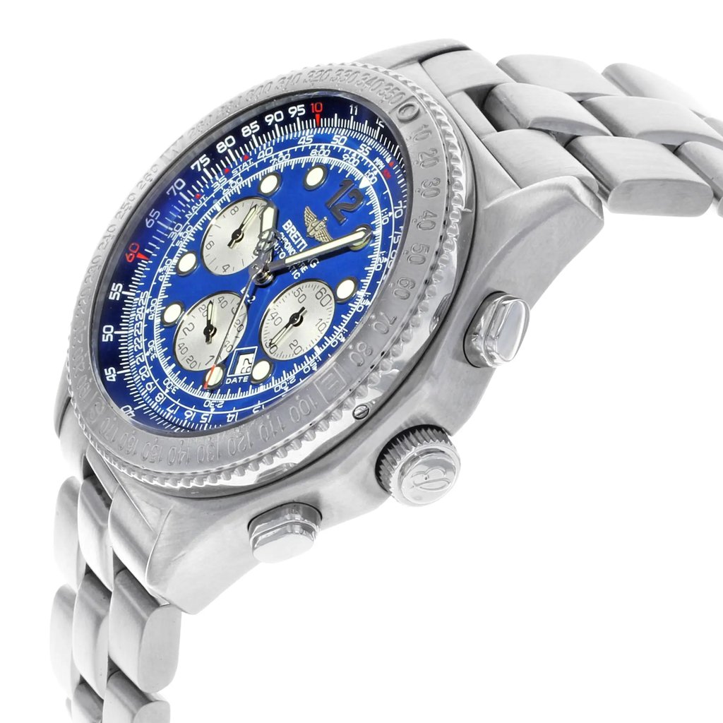 View Of Crown Facing Side Of Breitling A42362 Stainless Steel Watch Pre Owned Condition