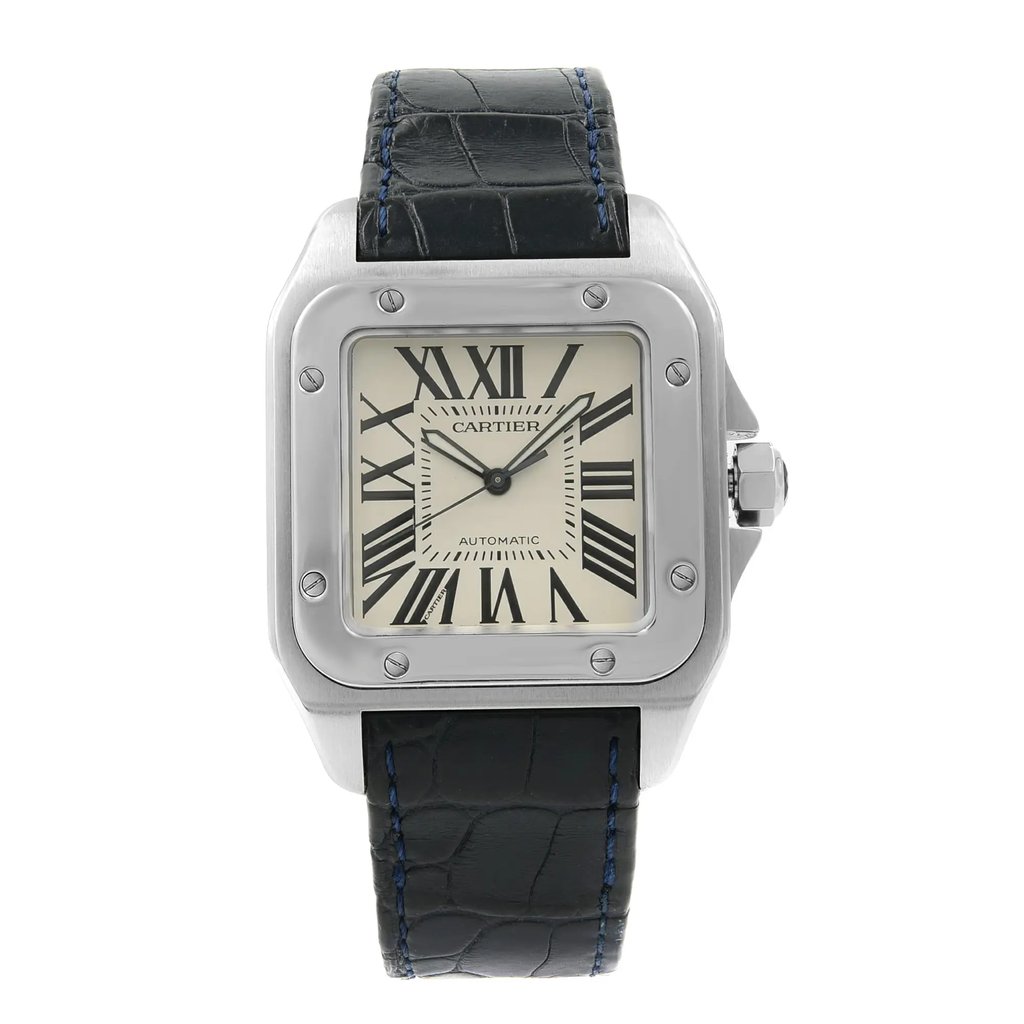 Front Full View Of Cartier W20073X8 Stainless Steel Watch Pre Owned Condition {Product Condition}