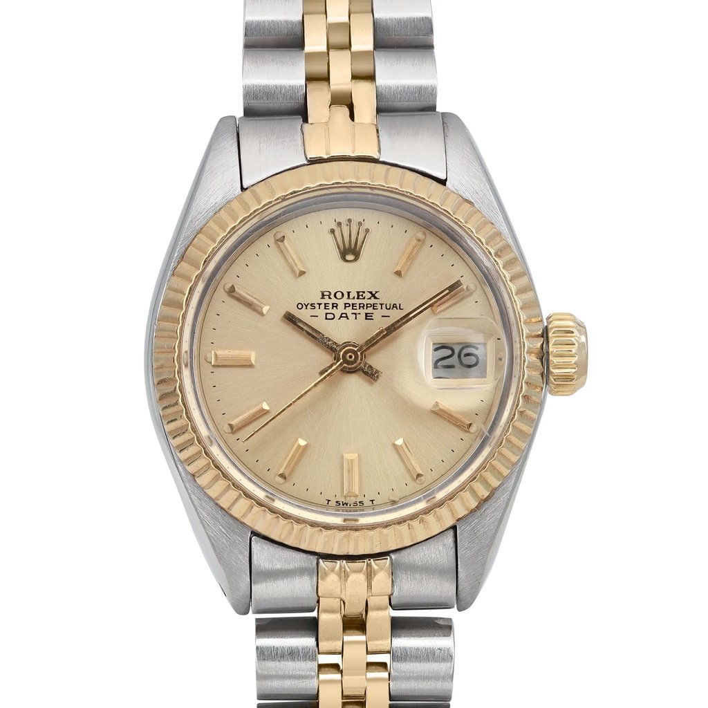 Up Close Front Facing Picture Of Rolex 6917 Stainless Steel Watch Pre Owned Condition
