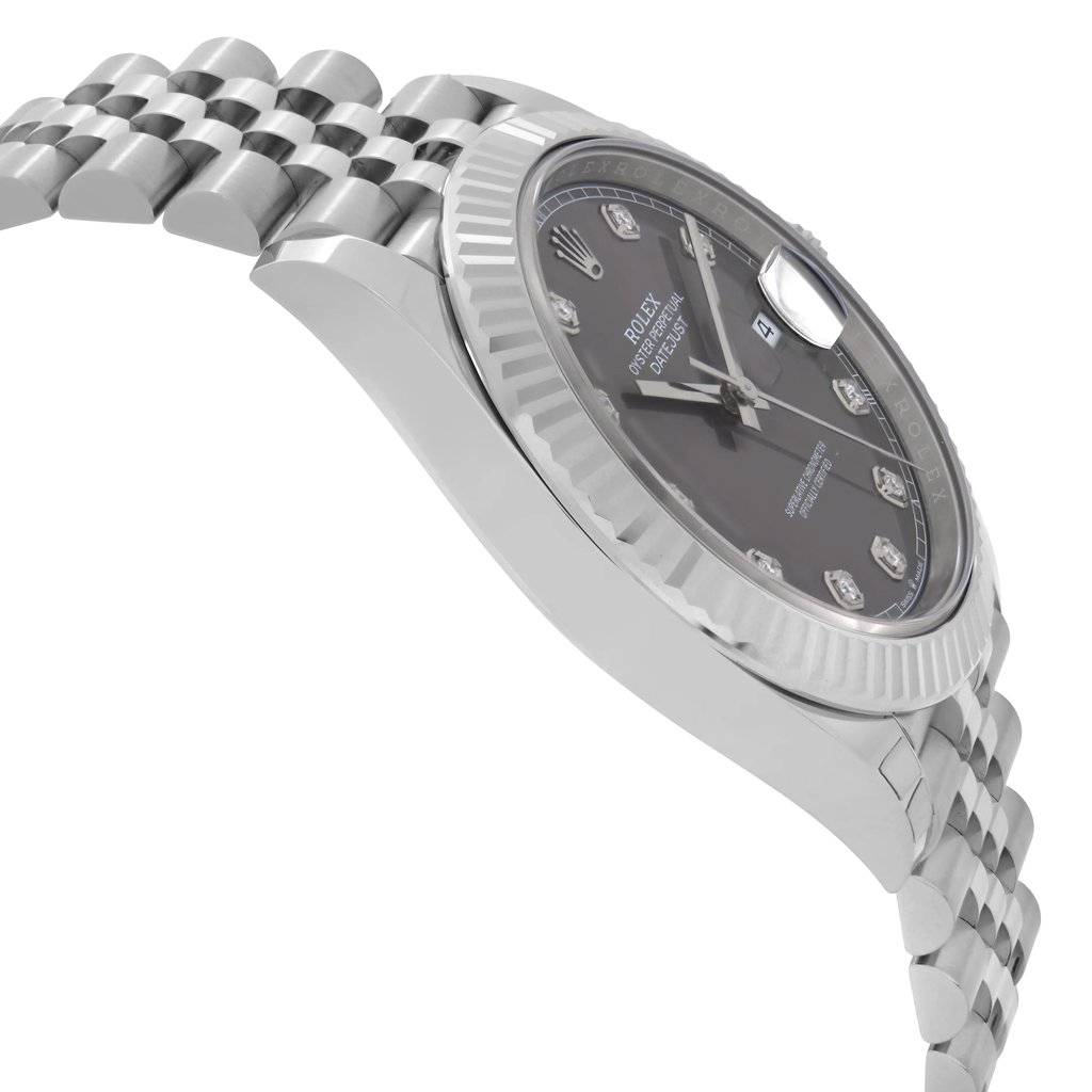 View Of Opposite Crown Facing Side Of Rolex 126334 Stainless Steel Watch Unworn Condition